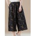 Women elastic waist wide leg pants cotton quilting clothes Drops Design Photography khaki print