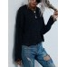 Women Printing O  Neck Long Sleeves Casual Loose Knitted Sweater