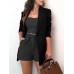 Women Solid Korean Business Style Simple V  Neck Button Cardigan